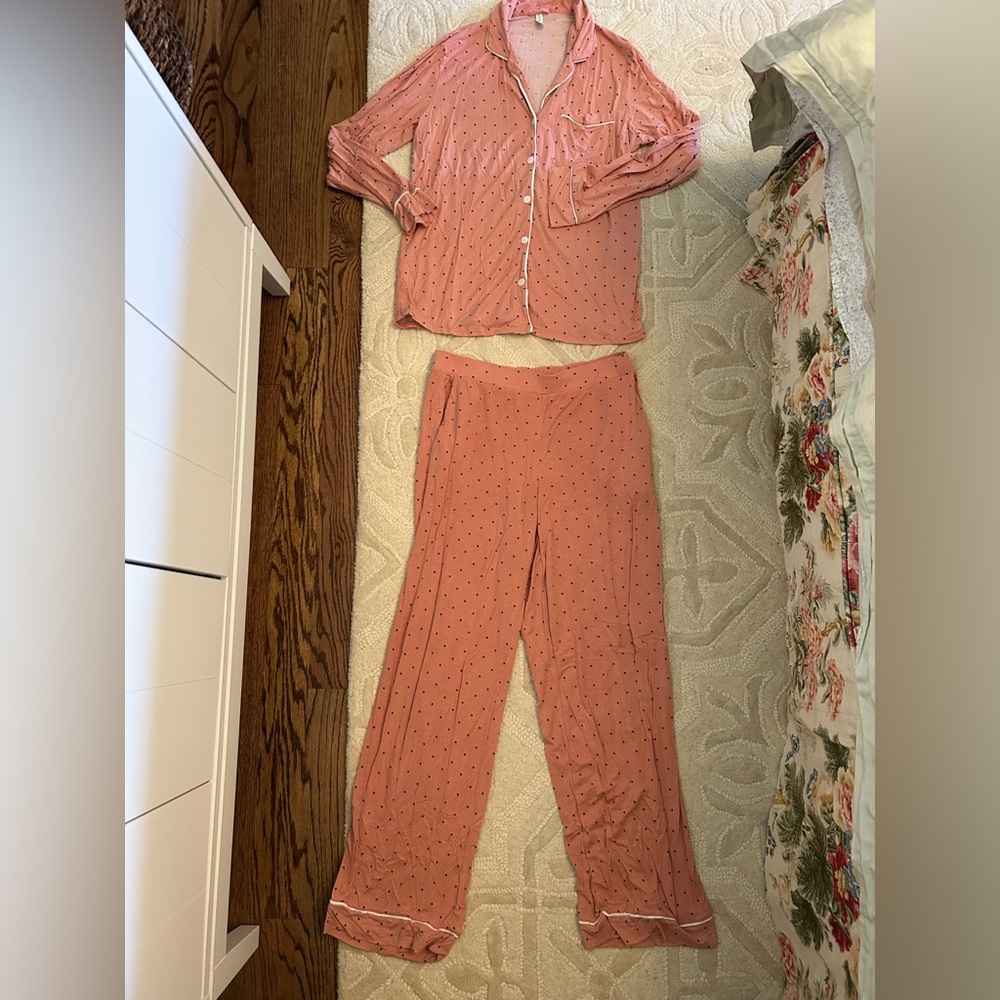 Lively pink Polka Dot Pajama Set
